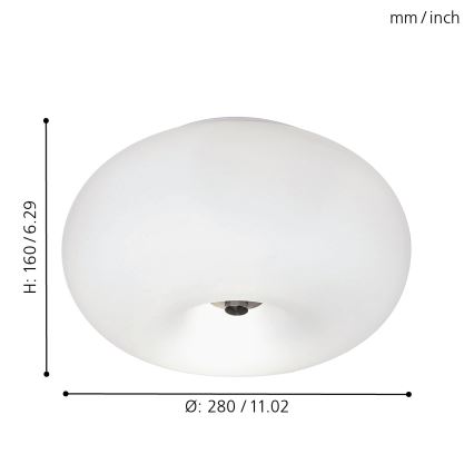 EGLO - Plafón OPTICA 2xE27/60W diá. 28 cm