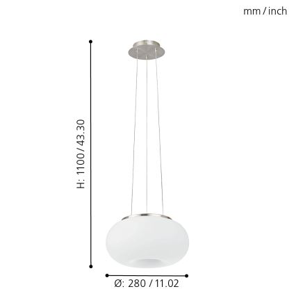 EGLO - Lámpara colgante OPTICA 2xE27/60W diá. 28 cm