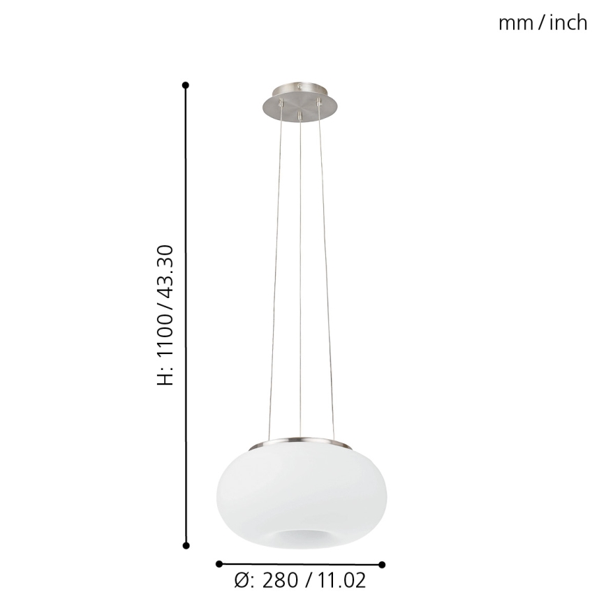 EGLO - Lámpara colgante OPTICA 2xE27/60W diá. 28 cm