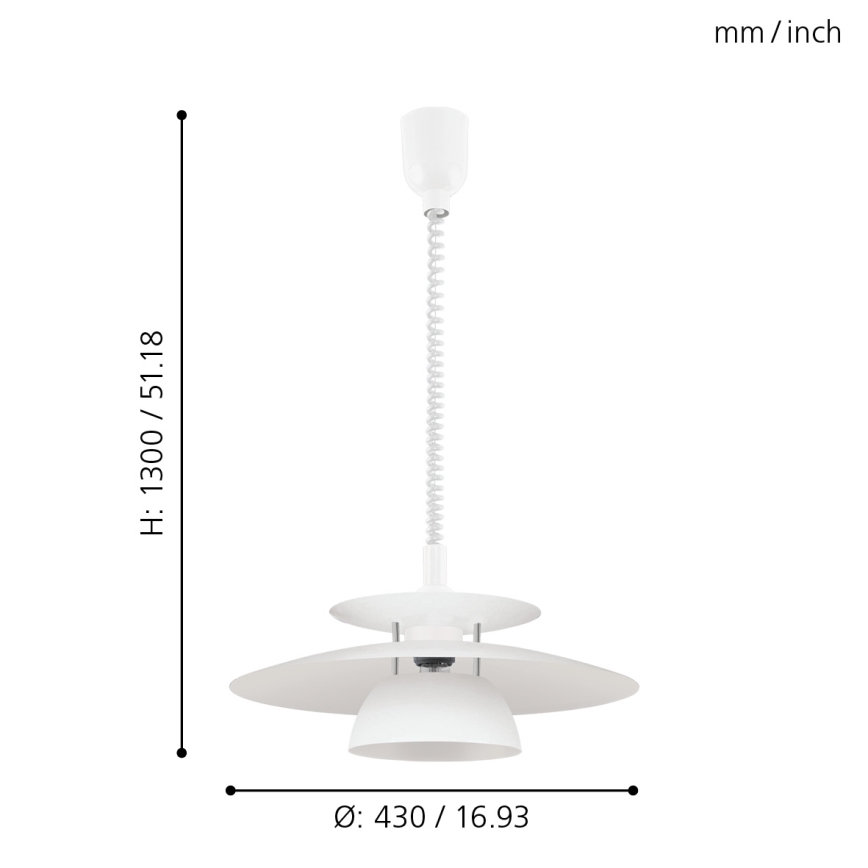Eglo - Lámpara colgante ajustable 1xE27/60W/230V