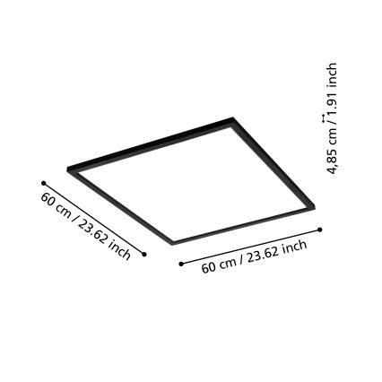 Eglo - Plafón LED regulable LED/33W/230V negro ZigBee