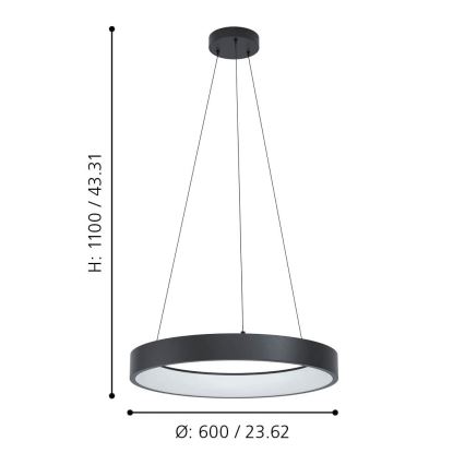 Eglo - Lámpara colgante LED RGBW regulable LED/26W/230V 2700-6500K ZigBee