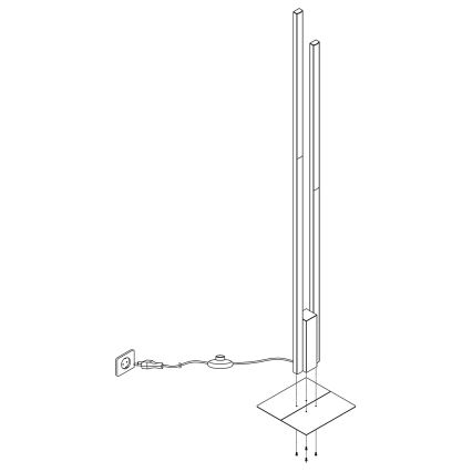 Eglo - Lámpara de pie LED RGBW regulable 2xLED/16W/230V negro ZigBee