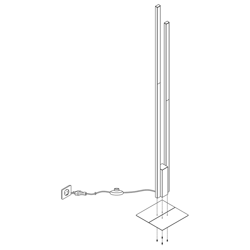 Eglo - Lámpara de pie LED RGBW regulable 2xLED/16W/230V negro ZigBee