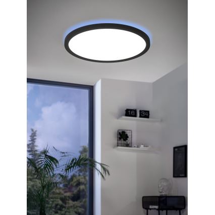 Eglo - Plafón LED RGBW regulable LED/14,6W/230V negro ZigBee