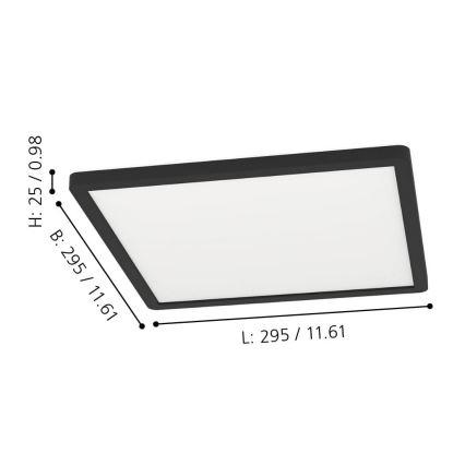 Eglo - Plafón LED RGBW regulable LED/14,6W/230V negro ZigBee