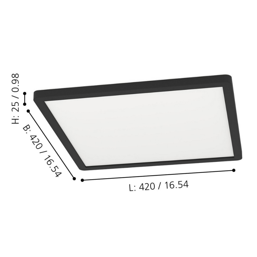 Eglo - Plafón LED RGBW regulable LED/16,5W/230V negro ZigBee