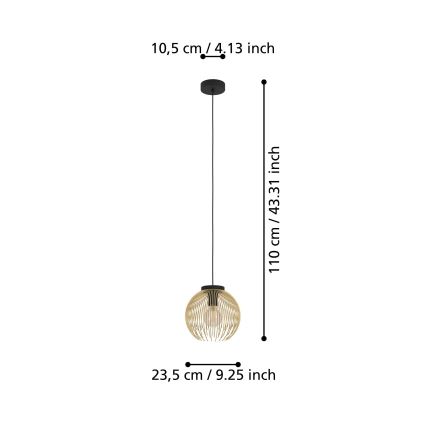 Eglo - Lámpara colgante 1xE27/40W/230V