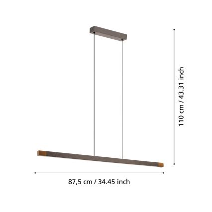 Eglo - Lámpara de araña LED regulable LED/18W/230V 3000K