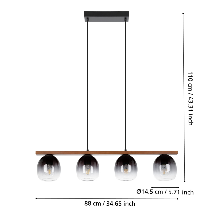 Eglo - Lámpara colgante 4xE27/40W/230V
