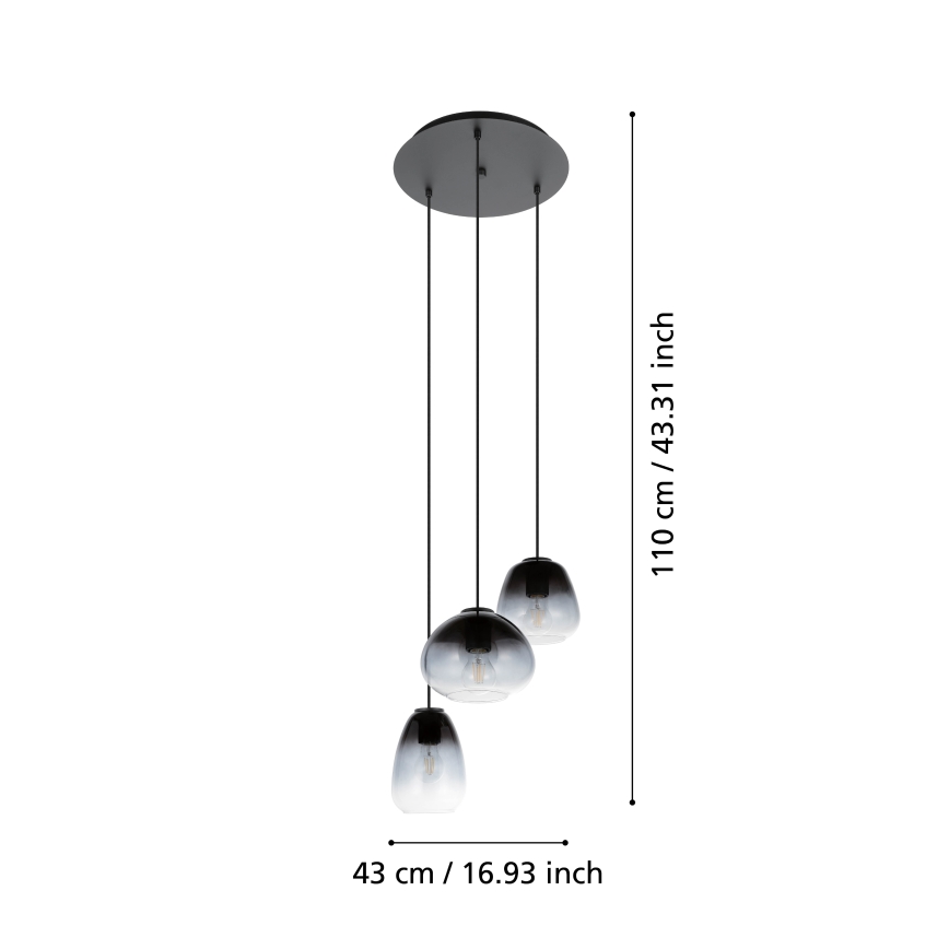 Eglo  - Lámpara colgante 3xE27/40W/230V diá. 43 cm