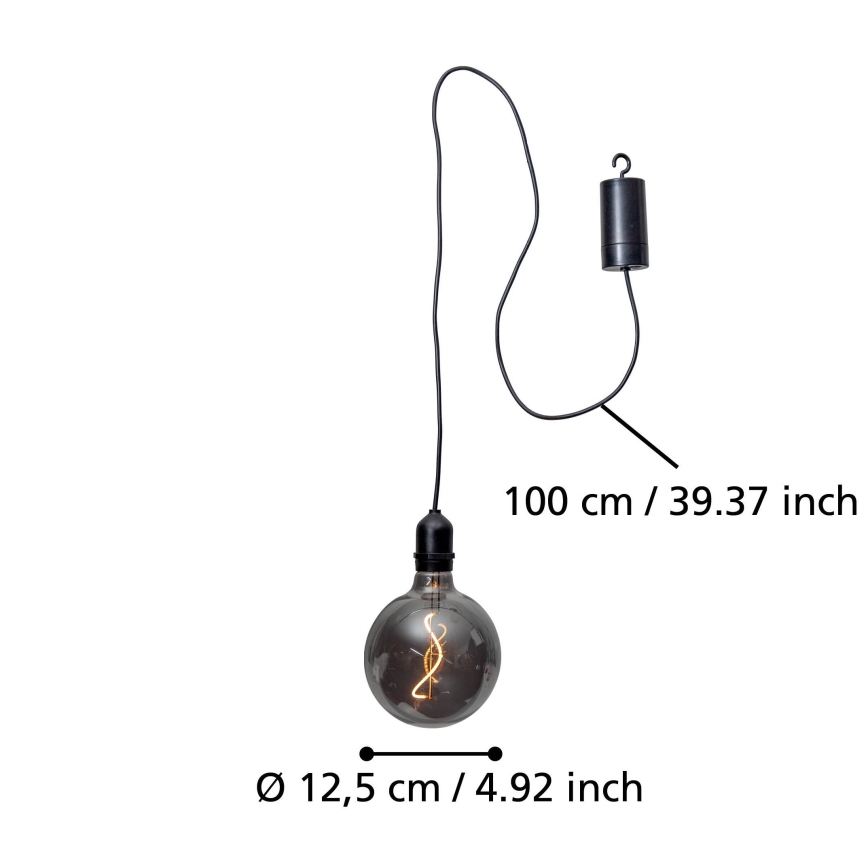 Eglo - Lámpara colgante LED de exterior LED/0,06W/6V 4xAA IP44 gris