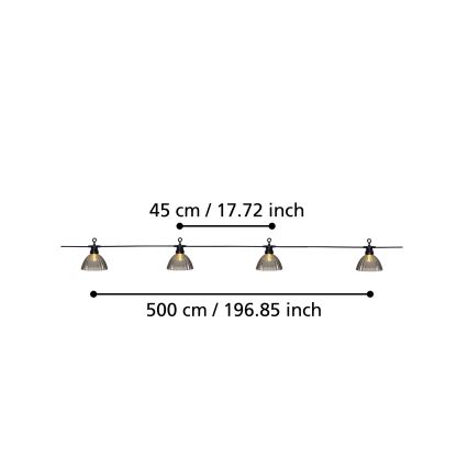 Eglo - Cadena decorativa LED de exterior 12xLED/0,066W/3,2V IP44