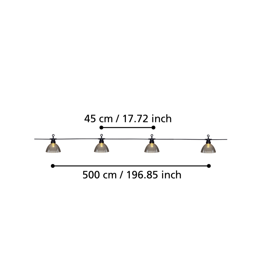 Eglo - Cadena decorativa LED de exterior 12xLED/0,066W/3,2V IP44