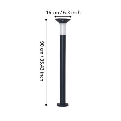 Eglo - Lámpara solar LED para exteriores con sensor 6xLED/0,03W/3,7V 1500 mAh IP44