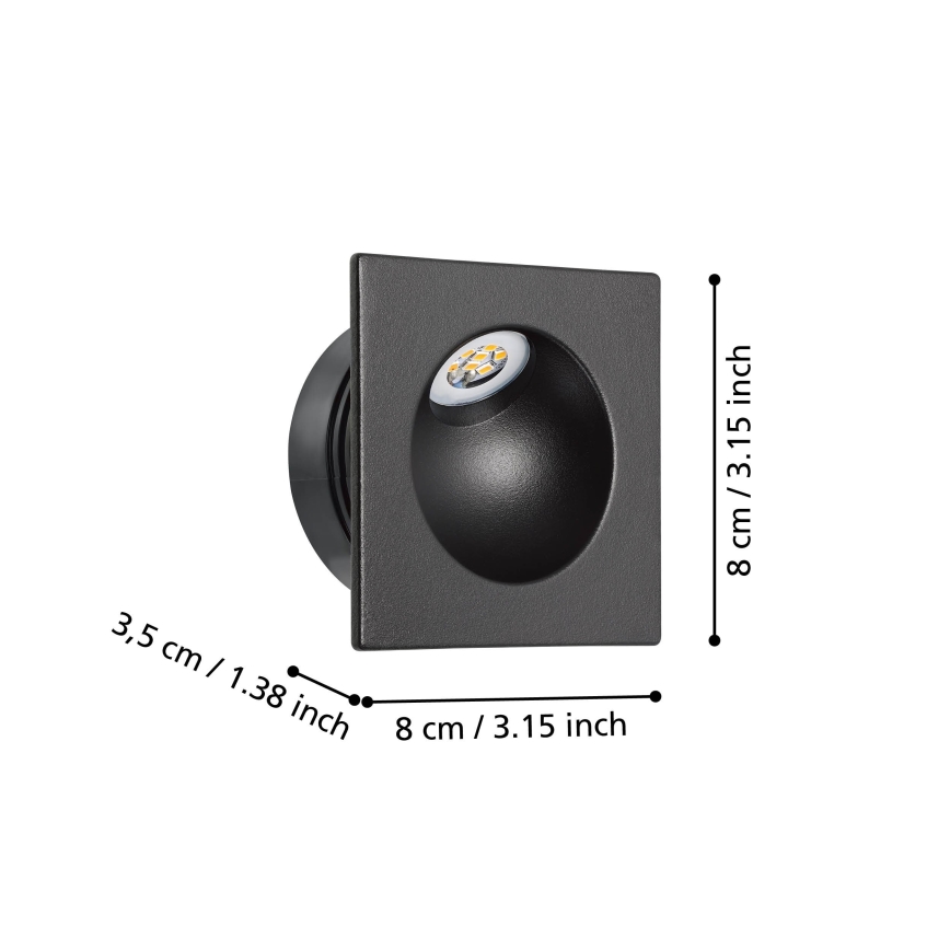 Eglo - Iluminación de la escalera LED LED/2W/230V 3000K negro
