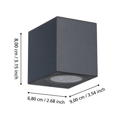 Eglo - Aplique LED para exterior 1xGU10/4,6W/230V IP44