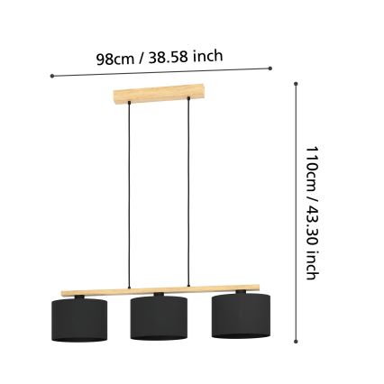 Eglo - Lámpara colgante 3xE27/40W/230V