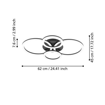 Eglo - Plafón LED regulable LED/41W/230V