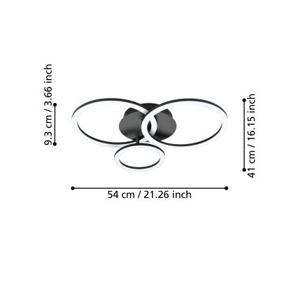 Eglo - Plafón LED regulable LED/33W/230V