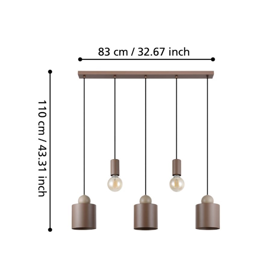 Eglo - Lámpara colgante 5xE27/40W/230V