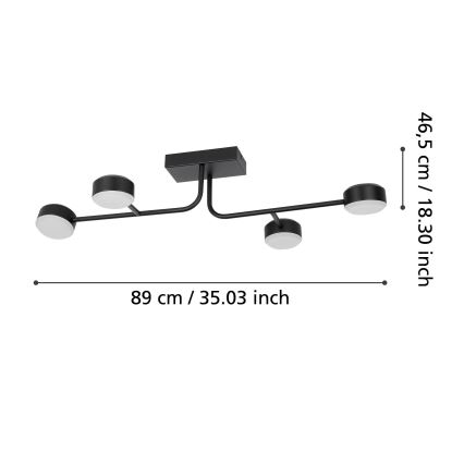 Eglo - Lámpara de techo LED regulable 4xLED/6,8W/230V