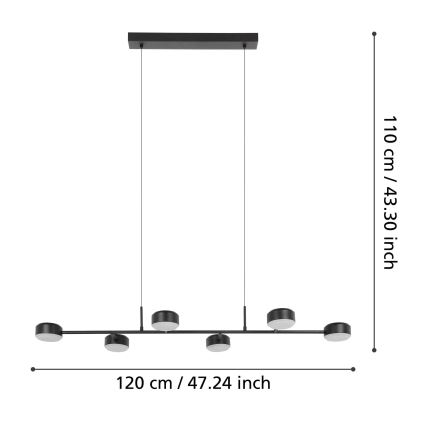 Eglo - Lámpara de araña LED regulable 6xLED/7W/230V