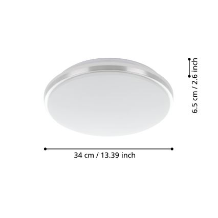 Eglo - Plafón LED de baño LED/15,6W/230V IP44 cromo brillante