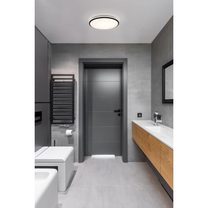 Eglo - Plafón LED de baño LED/15,6W/230V IP44 negro