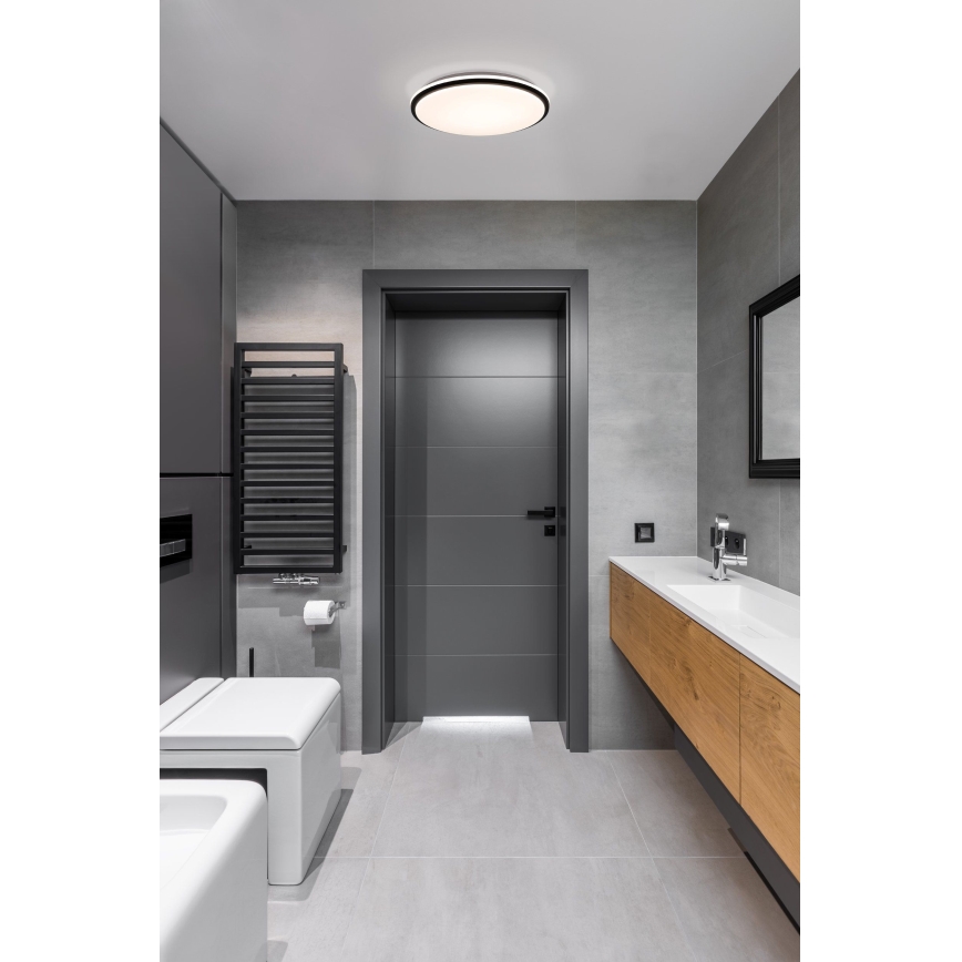 Eglo - Plafón LED de baño LED/15,6W/230V IP44 negro