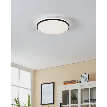 Eglo - Plafón LED de baño LED/15,6W/230V IP44 negro