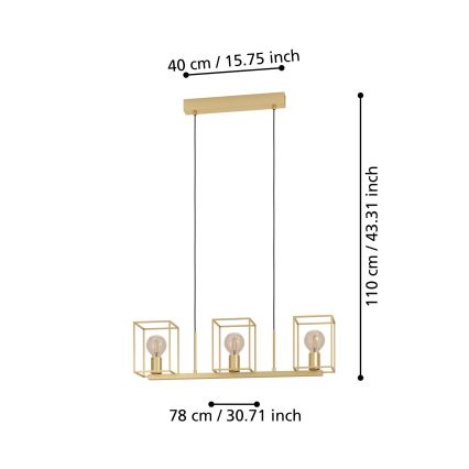 Eglo - Lámpara colgante 3xE27/40W/230V