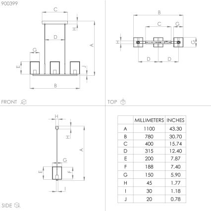 Eglo - Lámpara colgante 3xE27/40W/230V