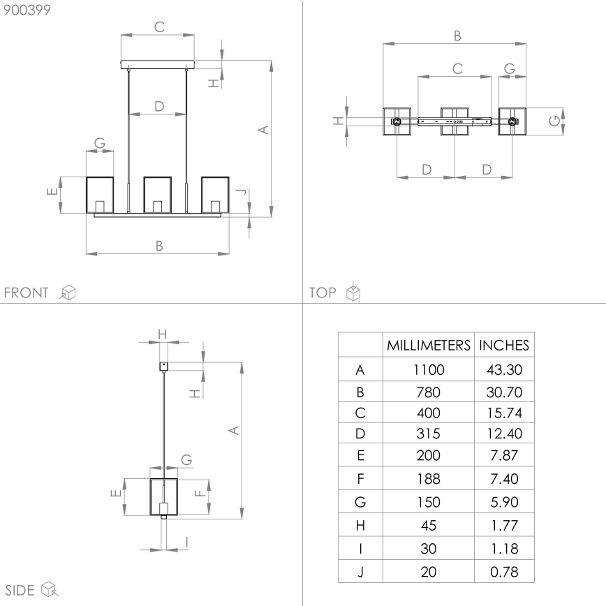 Eglo - Lámpara colgante 3xE27/40W/230V