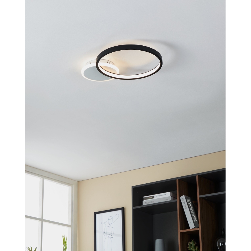 Eglo - Plafón LED regulable LED/15W/230V negro + mando a distancia