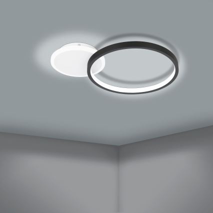 Eglo - Plafón LED regulable LED/15W/230V negro + mando a distancia
