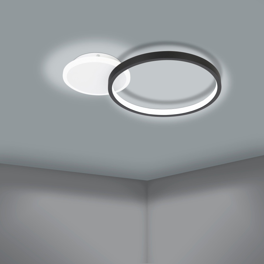 Eglo - Plafón LED regulable LED/15W/230V negro + mando a distancia