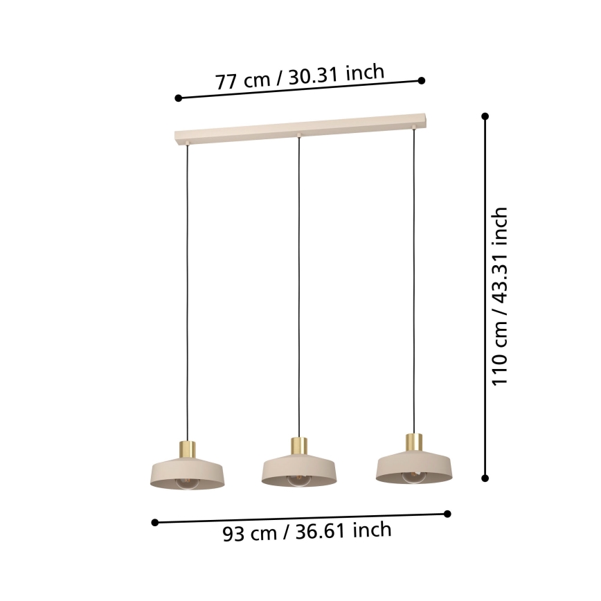 Eglo - Lámpara colgante 3xE27/40W/230V