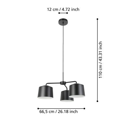 Eglo - Lámpara colgante 3xE27/40W/230V