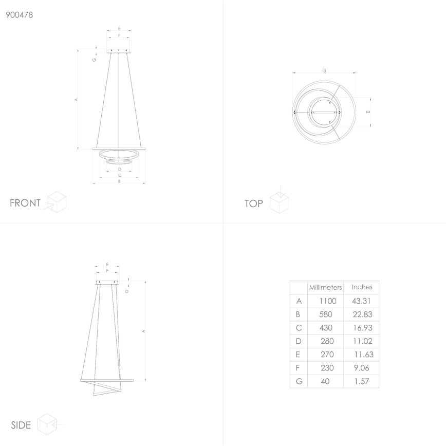 Eglo - Lámpara de araña LED regulable sobre cable LED/43,2W/230V blanco