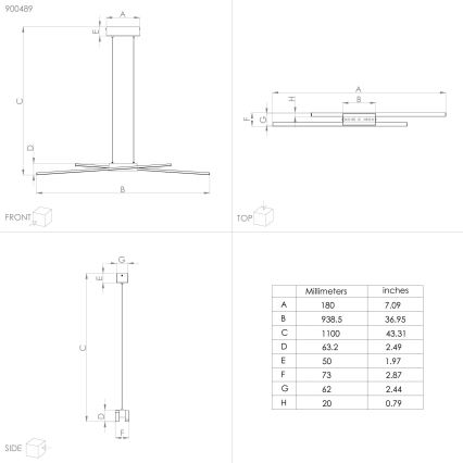 Eglo - Lámpara de araña LED regulable 2xLED/13W/230V