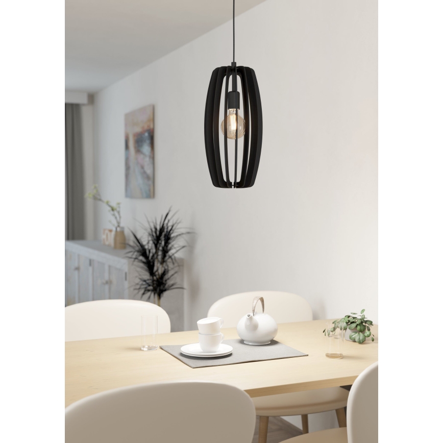 Eglo - Lámpara colgante 1xE27/40W/230V negro