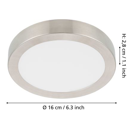 Eglo - Plafón LED regulable LED/11W/230V cromo mate