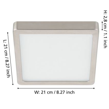Eglo - Plafón LED regulable LED/17W/230V cromo mate