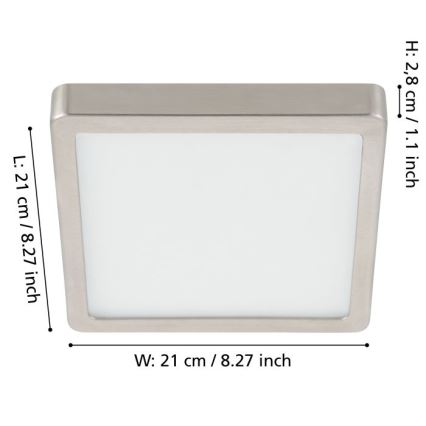 Eglo - Plafón LED regulable LED/17W/230V cromo