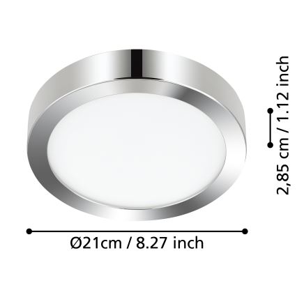 Eglo - Plafón LED de baño LED/17W/230V IP44 cromo brillante