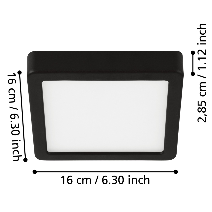 Eglo - Plafón LED de baño LED/11W/230V IP44 negro