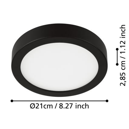 Eglo - Plafón LED de baño LED/17W/230V IP44 negro