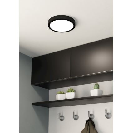 Eglo - Plafón LED de baño LED/17W/230V negro IP44