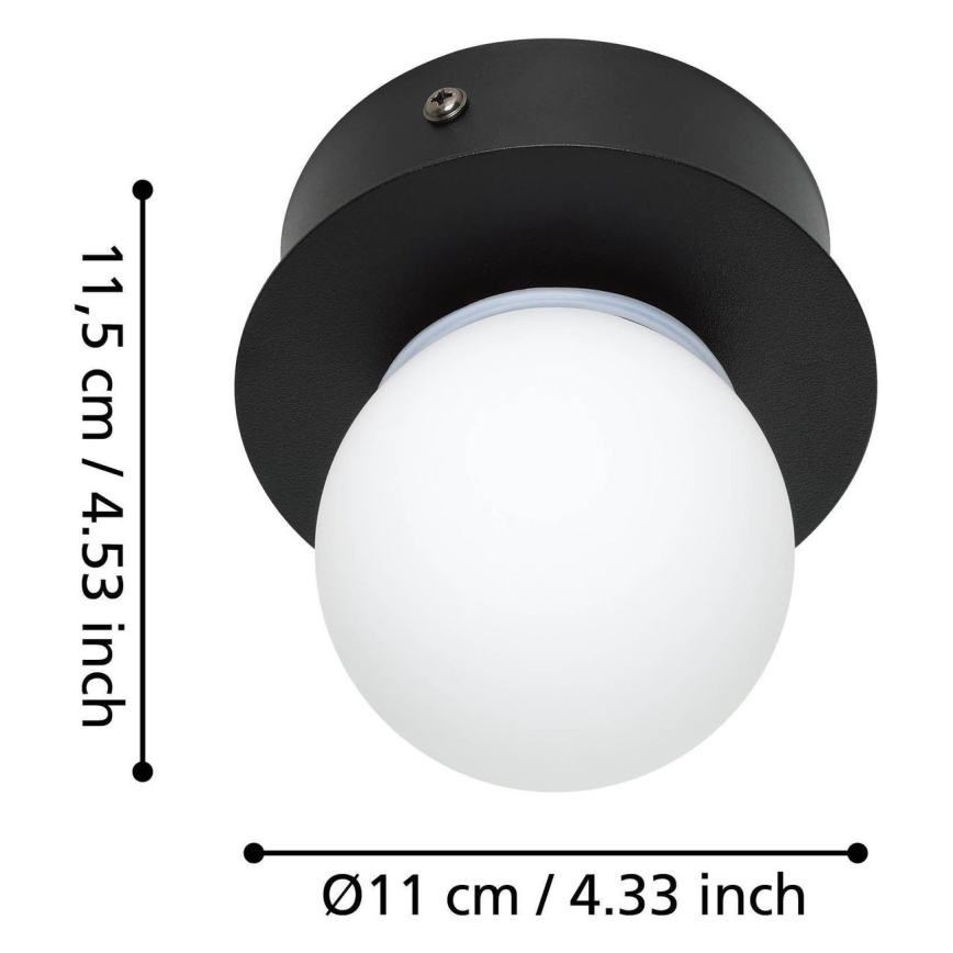 Eglo - Plafón LED de baño LED/3,3W/230V IP44 negro